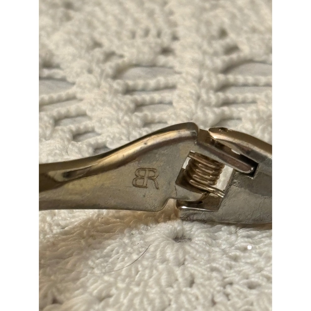 Banana Republic Gold Tone Bypass Hinged Bangle Bracelet Pave Crystal End Caps - Picture 3 of 13